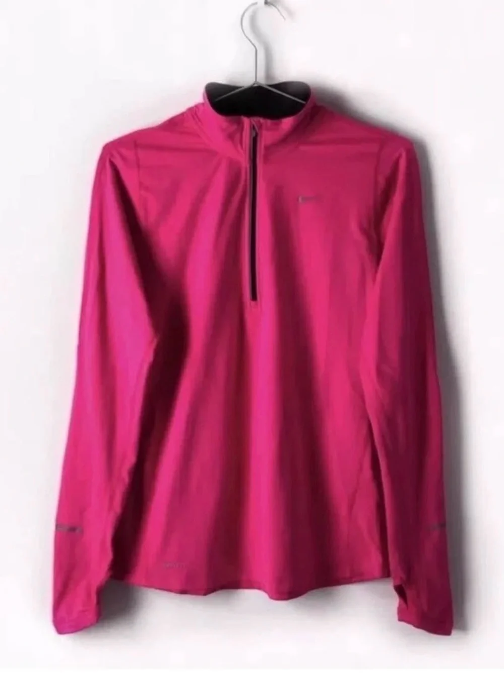 Nike Women's Hot Pink Long-Sleeve Half-Zip Performance Top